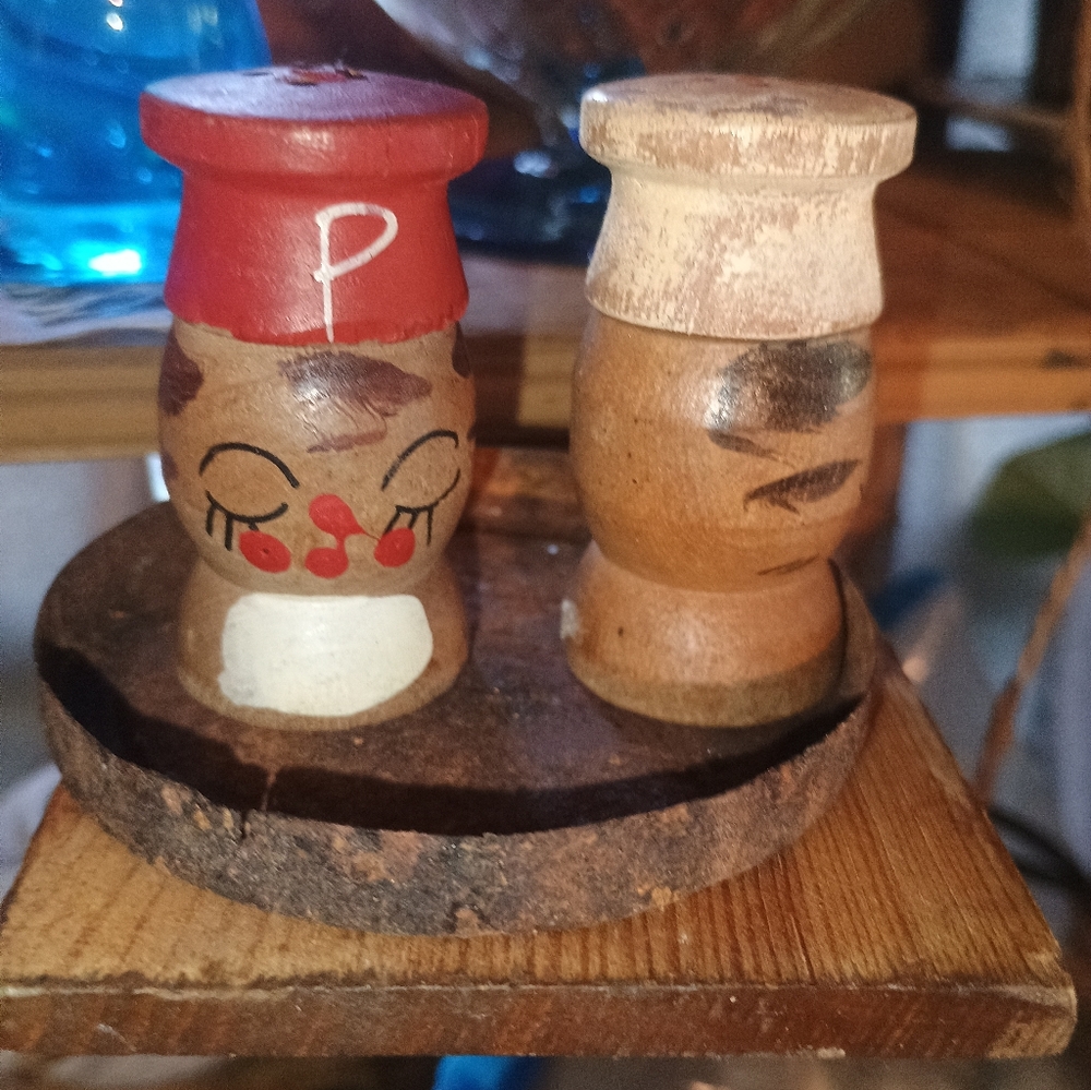 Handcrafted Wooden Salt and Pepper Shakers